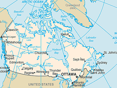 Landkarte von Kanada