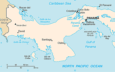 Landkarte von Panama